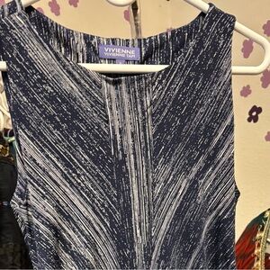 Vivienne Tam Midnight Blue and White Patterned Garment